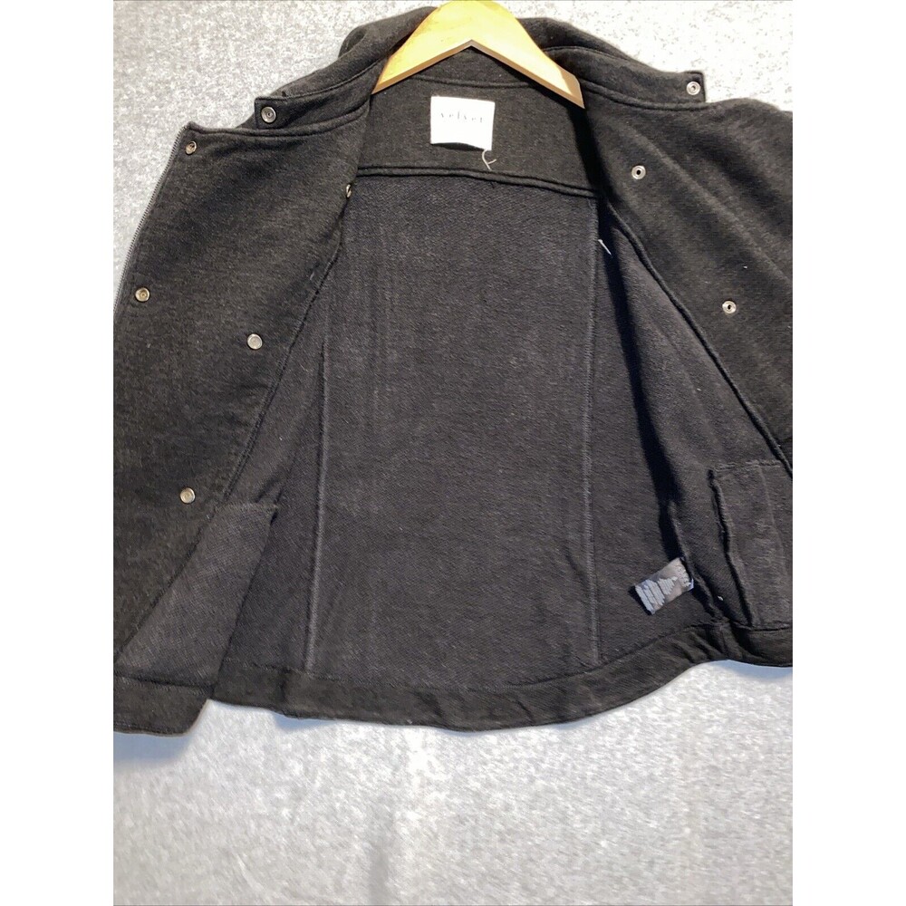 Velvet by Graham &‎ Spencer Jacket Size Small Black Military Moto Style Sweater - Picture 7 of 14